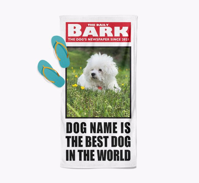 'Best Dog In The World' - Personalised Photo Upload {breedFullName} Towel